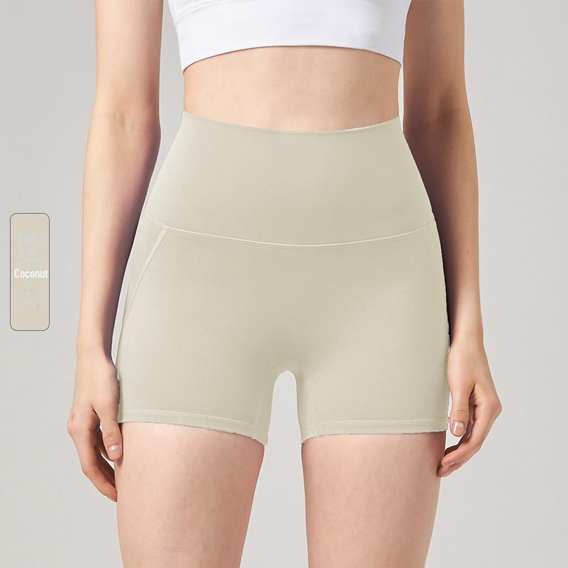 

Женские шорты для йоги и велоспорта персикового цвета с высокой талией, утягивающие бедра Small