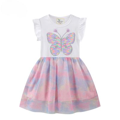 Children's Skirt Spring Summer New Lace Dress for Girls Short Sleeve Soft Gauze Skirt