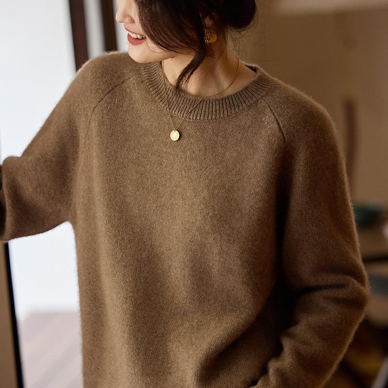 Women's Cashmere Sweater Qinghe Cashmere 30% Cashmere 70% Wool Autumn and Winter Pullover Warm and Fashionable