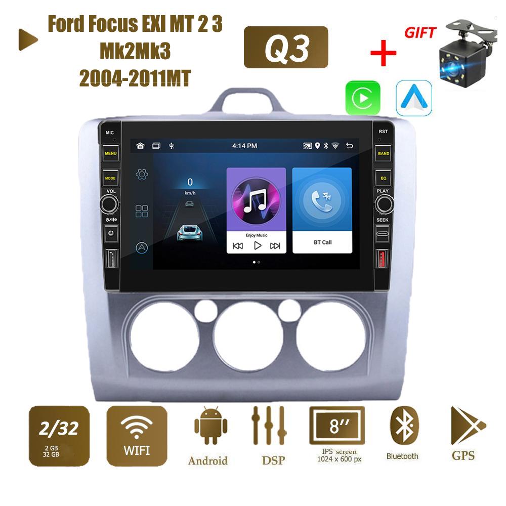 8palcové autorádio Android pro Ford Focus EXI MT AT 2 3 Mk2 Mk3 2004-2011 s knoflíkem Multimediální přehrávač Navigace GPS Carplay 2+32GB