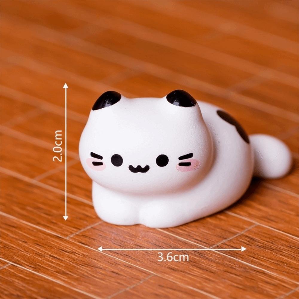 8 Pc Cartoon Cat Miniature Figure Resin Mini Size Cat Model Ornaments Tiny Design Adorable Kitten Micro Landscape Ornament