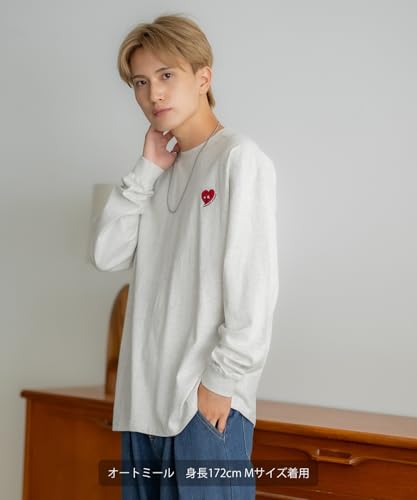[IMPROVES] [SIDEWAYSTANCE] Embroidered Heart Long Sleeve T-Shirt