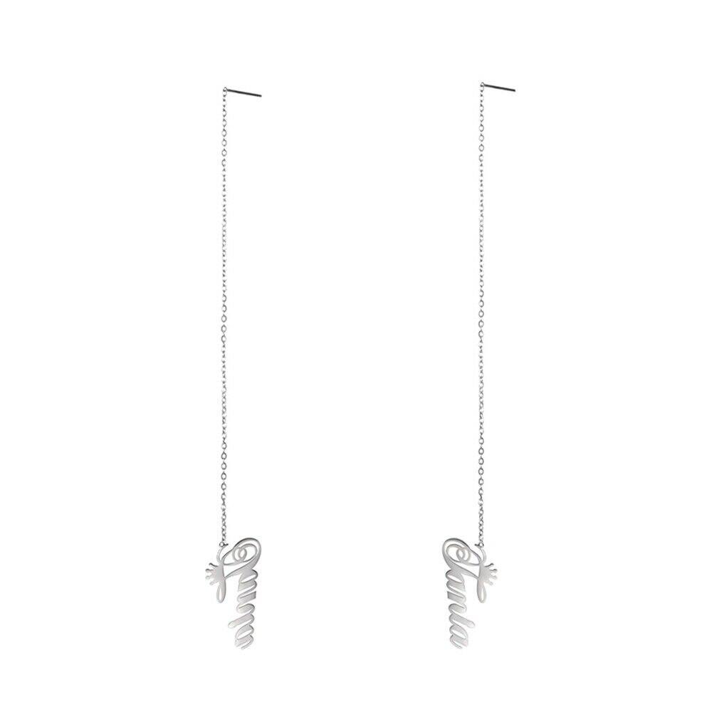 Sherman Benutzername Linear Einfädler Ohrringe Lange Quaste Hängende Buchstaben Ohrringe Weiblich Edelstahl Schmuck