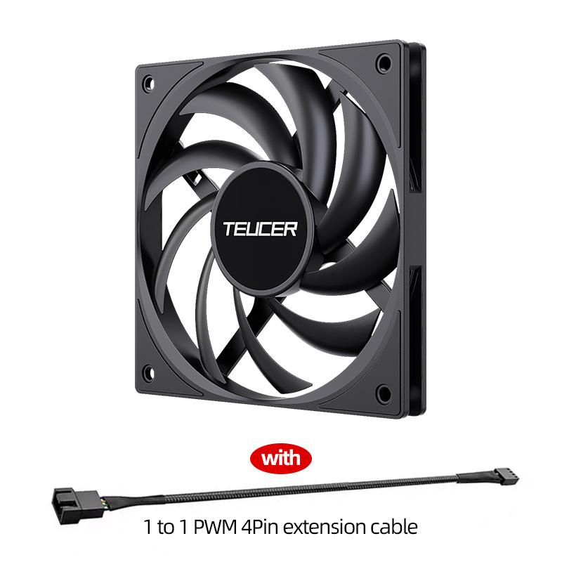 Teucer UT-12015 Ultrathin 15mm Thinckness 12cm Chassis Fan 12V/4Pin PWM FBD Bearing PC Case Cooling Ventilator 1-10pcs with Hub