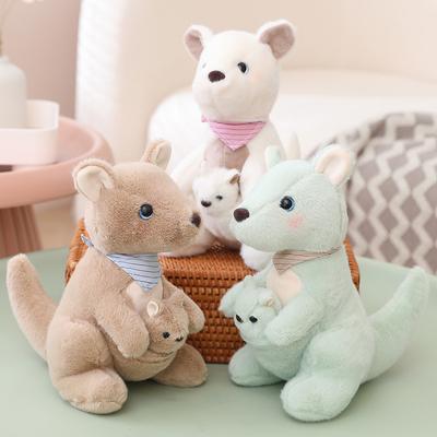 Cute Mother And Son Kangaroo Plush Doll Claw Machine Doll Small Kangaroo Mother Child Soothing Small Toy