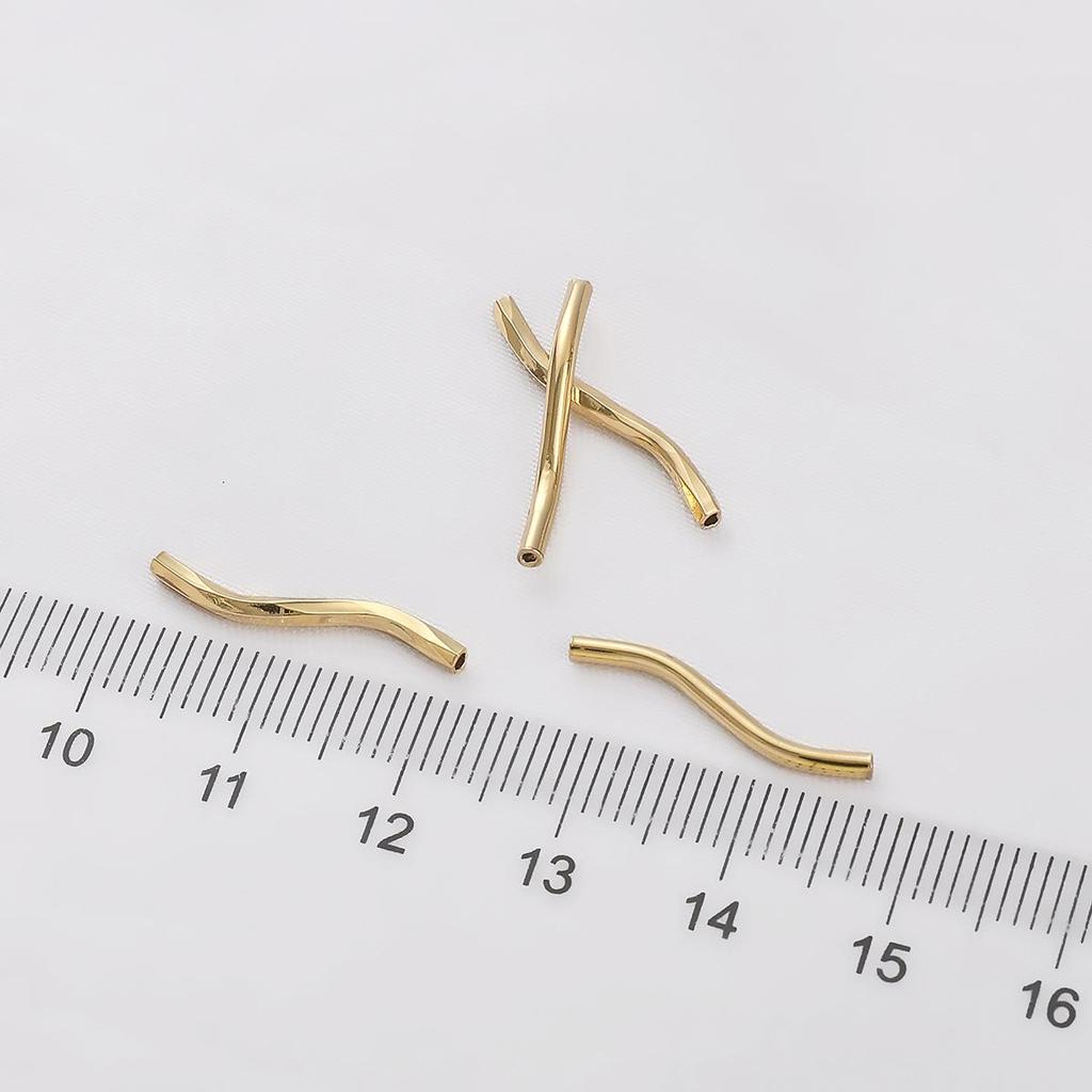 10pcs 20mm Copper S Shape Tube Beads Charm for Bracelet Necklace Earring DIY Jewelry Making