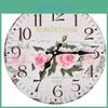 Classic Round Vintage Wall Clock Flower Home Office Living Room Analog Timer