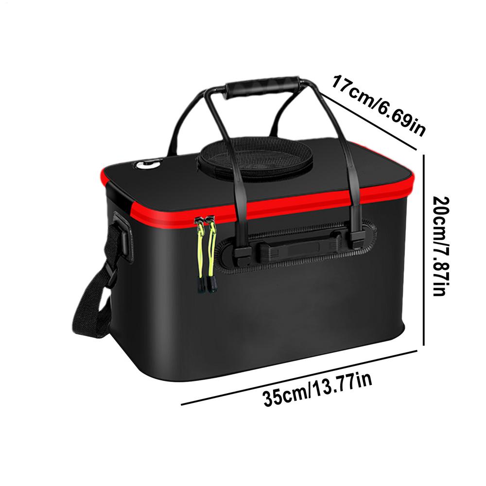 EVA Fishing Bucket Collapsible Live Fish Bucket Thickened EVA Live Fish Box Fishing Tackle With Aeration Pump For Travel Camping