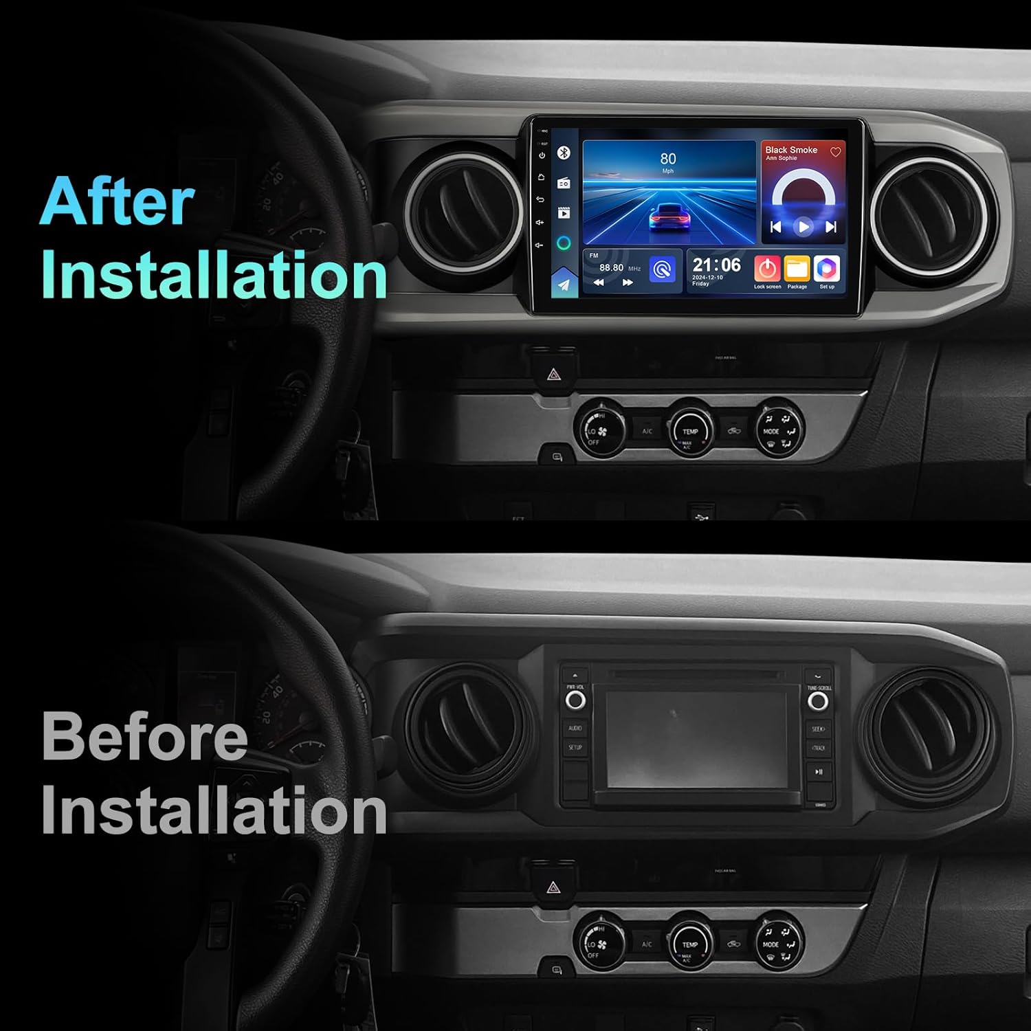 

2+64G Android 14 Double Din Car Stereo for Toyota Tacoma 2016-2025, 10.1 Touchscreen, Wireless CarPlay/Android Auto, GPS, Bluet United States