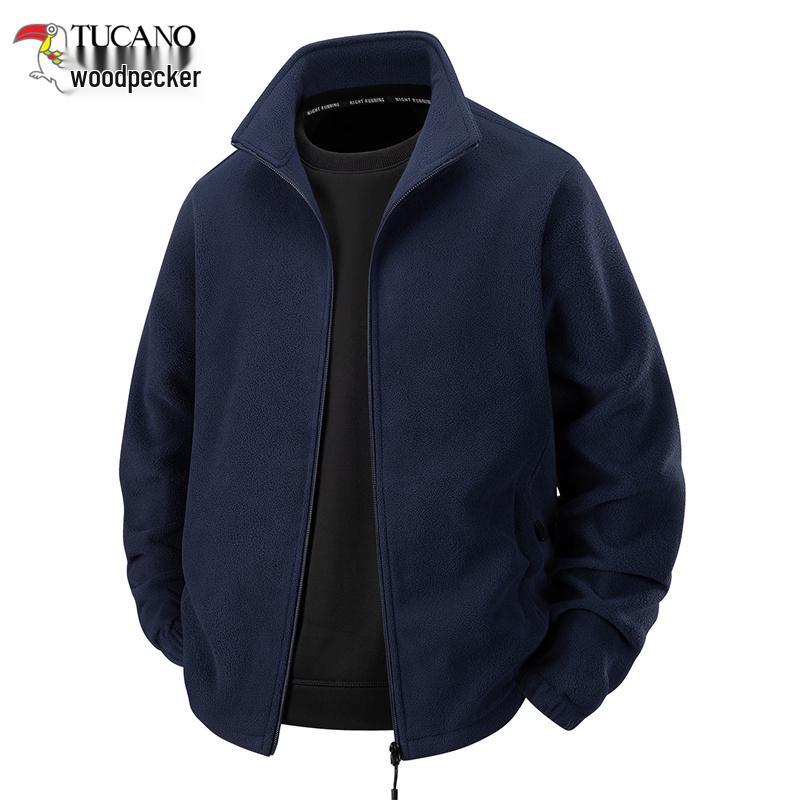 Woodpecker Men s Fleece-Lined Stand-Up Collar Sweatshirt Jacket - Casual AutumnWinter Dad s Top 3XL 80-90 kg 5000₽