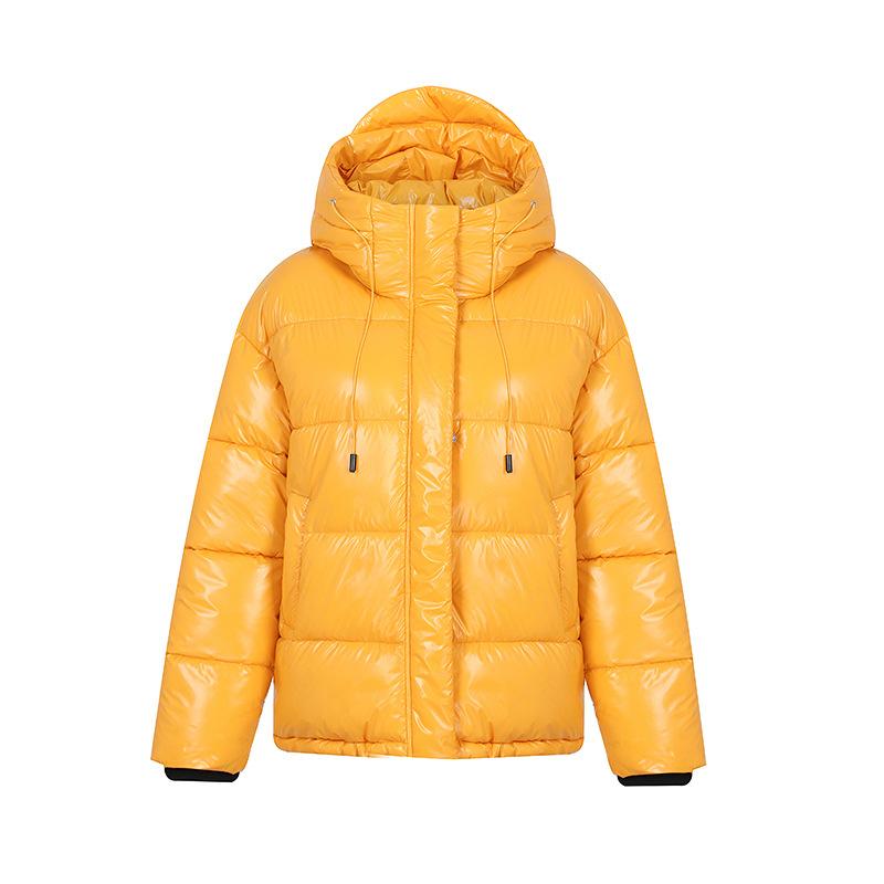 Women’s Short Glossy Hooded Windproof Thicken Warm Winter Jacket