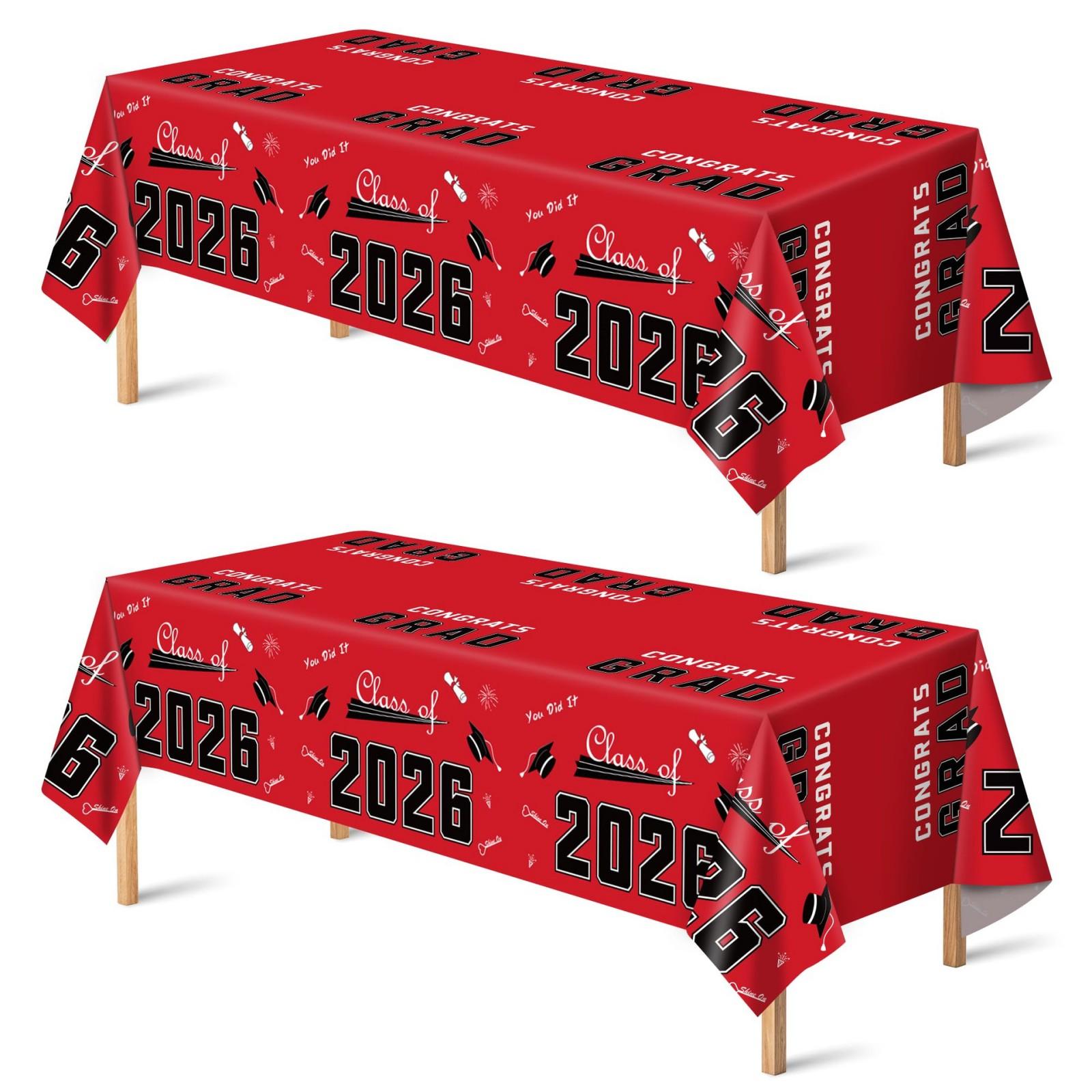 

Graduation Theme Tablecloth, Digital Printing, Decoration For Graduation Party, 140*220cm One Size красный