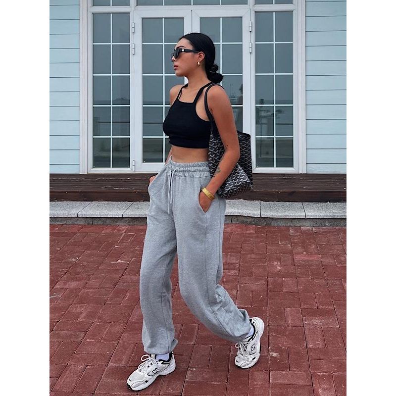 Akiyo Studio Fashion Style Loose Sweatpants Elastic High Waist Terry Casual Pants Trendy Girls