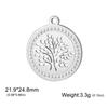 Xiaomi 3pcs/lot Amulet Tree of Life Round Clear Zircon Pendant Stainless Steel Gold Color Charms for Necklace Earring Jewelry Making
