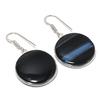 Natural Black Tiger Eye Gemstone Handmade 925 Sterling Silver Earring 1.65" AE-11536