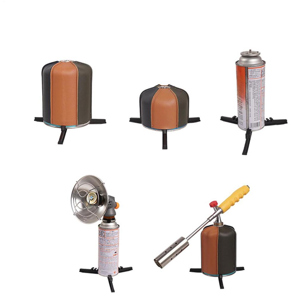 Canister Bracket Triangle Folding Can Stand Tripod Fixing Holder Bracket Portable Base For Picnic Camping Cooking Outdoor