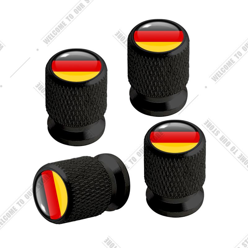 Cqdjvy1 Auto CNC Aluminium Duitsland Italië Frankrijk Driekleurige Vlag Embleem Voor Citroen Peugeot Fiat Kia 4 stuks Bandenventiel Luchtpoort Stuurpen Afdekdoppen
