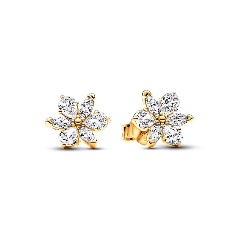 Authentic 925 Sterling Silver Circle & Infinity Stud Earrings Square Sparkle Stud Earrings For Women Europe Gift Diy Jewelry