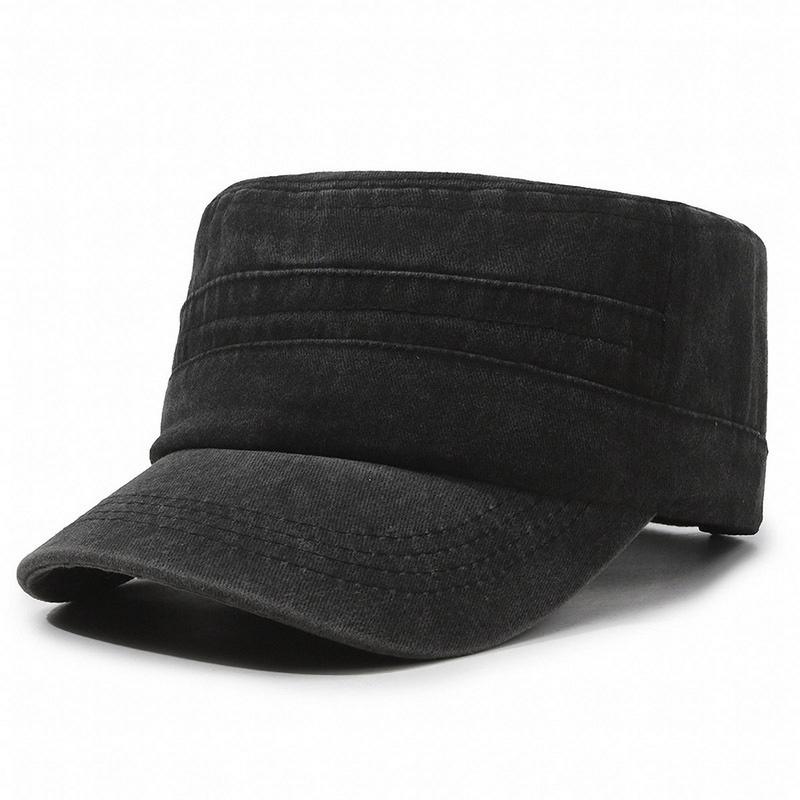 GEMVIE Vintage Flat Top Women Men Military Hats Adjustable Winter Warm Fitted Thicker Cap Army Hat
