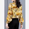 Elegant Simulation Silk Loose Shirt Women's Spring Fashion  Print Loose Blouse