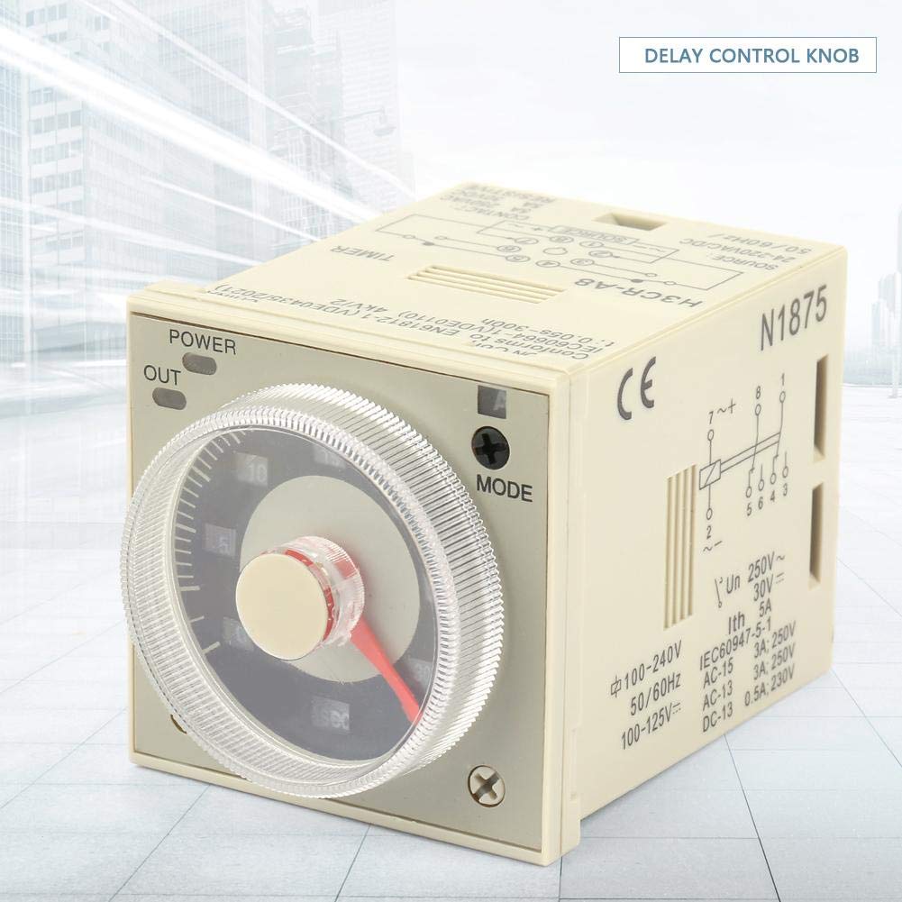 5A Time Delay Knob Type H3CR-A8 8-Pin Relay, Timer,