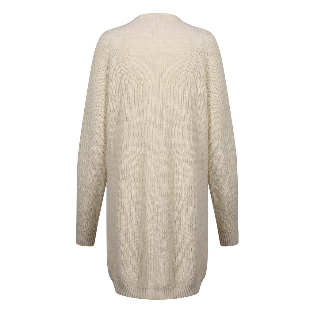 Damemote Uformell strikking Ensfarget Langermet genserskjole med turtleneck