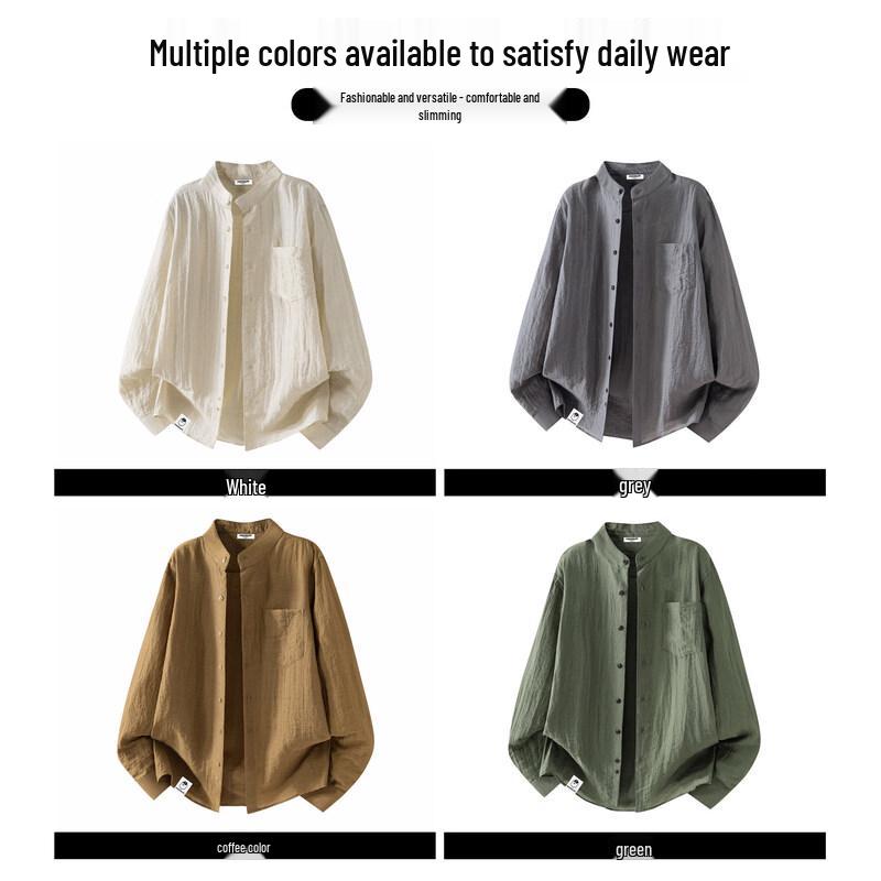Men's Old Money Style Linen Blend Long Sleeve Shirt