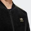 adidas Originals Velour Jacket JP Striped Embroidered Logo Zip Jacket Men Jackets Black HR3445