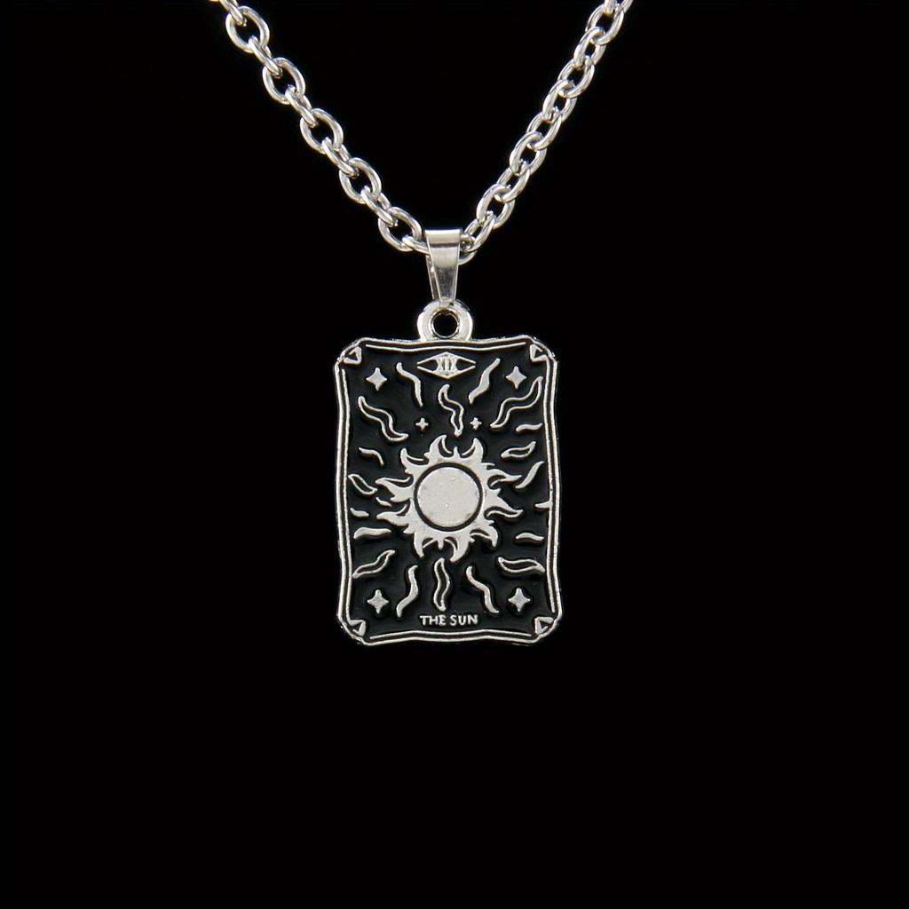 Fashionable Star, Moon, Death and Lovers Tarot Fortune Teller Element Pendant Necklace, The Best Gift for Family and Friends