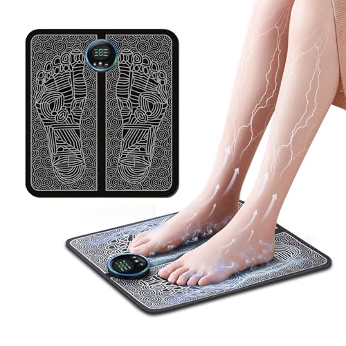 

Массажный коврик для ног EMS с 6 режимами и 9 уровнями для расслабления и тренировки икр, стоп и ног. Складной и портативный, легкий, и включает Ja