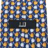 Used Dunhill Tie Silk Navy Orange Business