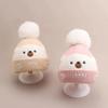 Niedliche Plüschkugel Baby Wollmütze Cartoon Bär Kinder Ohrenschutz Mütze 0-2 Jahre Kinder Winter Warme Überziehmütze Gestrickte Beanies
