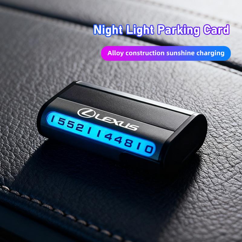 Night Light Car Parking Card Temporary Stop Number Plate For Lexus F-SPORT ES RX NX LS UX LM LX GX LC RZ IS CT GS RC HS SC TX YK4