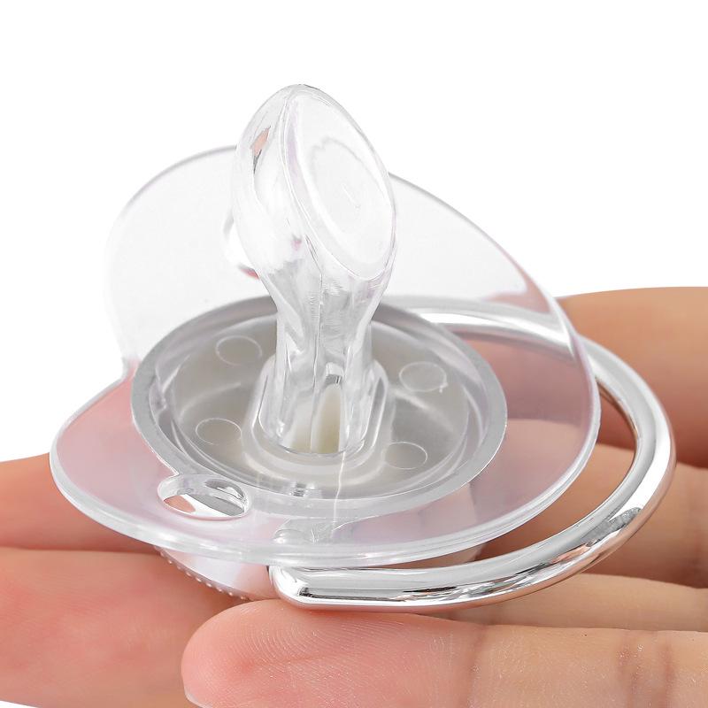 Transparenter Silber-Strassstein-Buchstaben-Schnuller mit Staubschutz