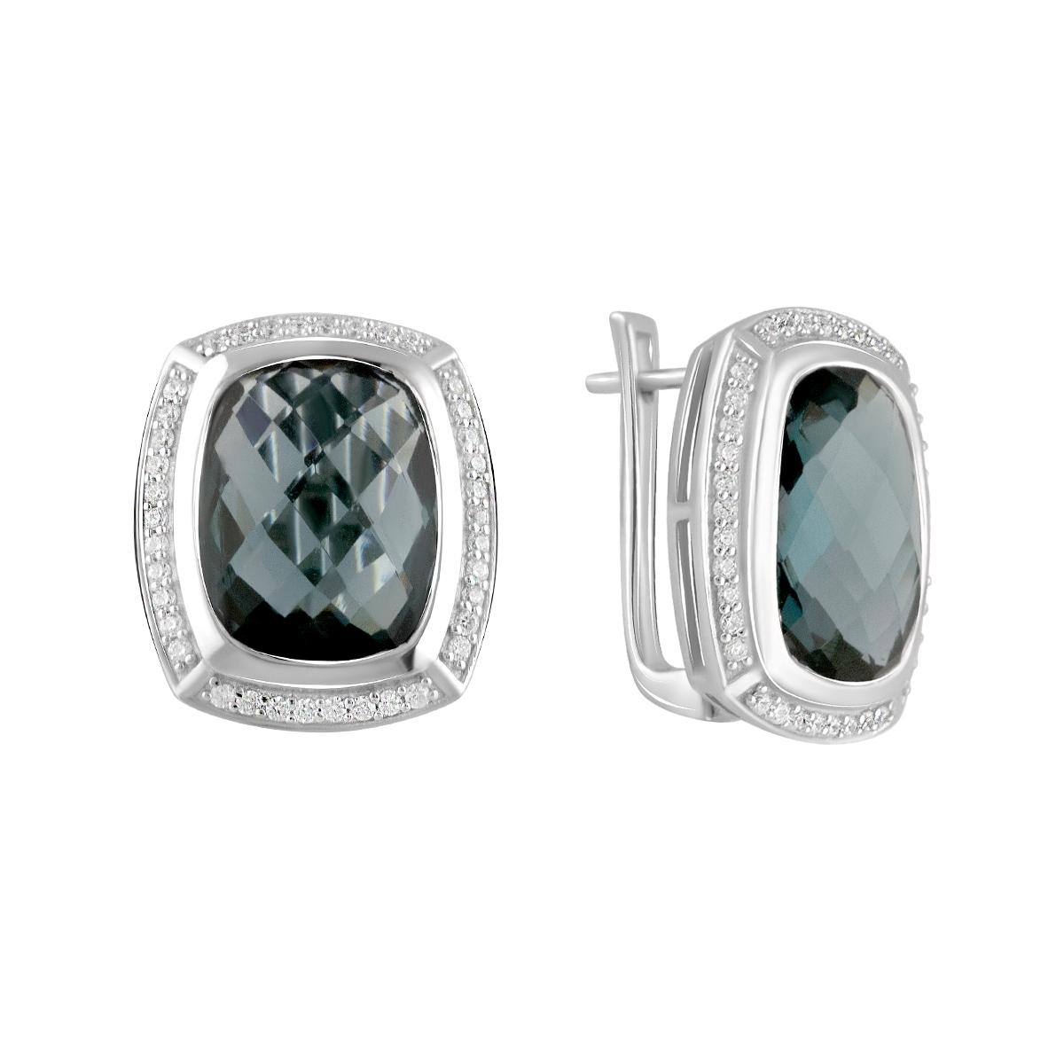 

Срібні сережки з лондон-топазом 16.375ct. (2103400) білий