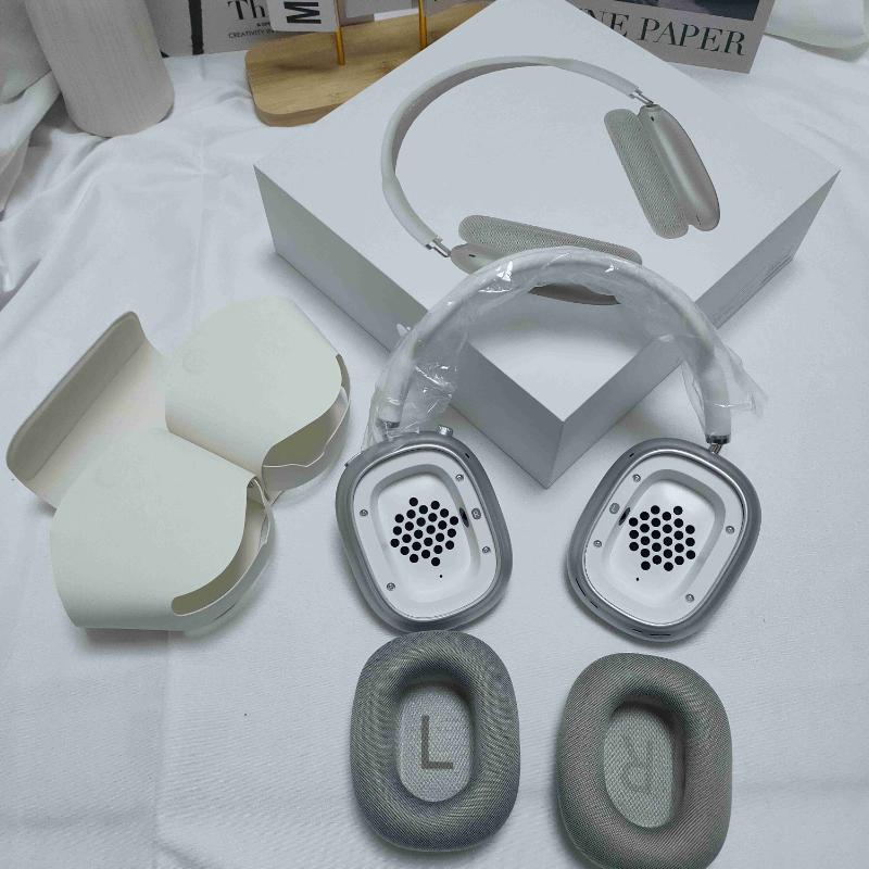 Kopfmontierte kabellose Bluetooth 5.0 Kopfhörer mit Mikrofon, Siri Pop-up-Fenster, Sport-Bluetooth-Bügel, abnehmbare magnetische Ohrpolster, schwere Bass-Kopfhörer weiß