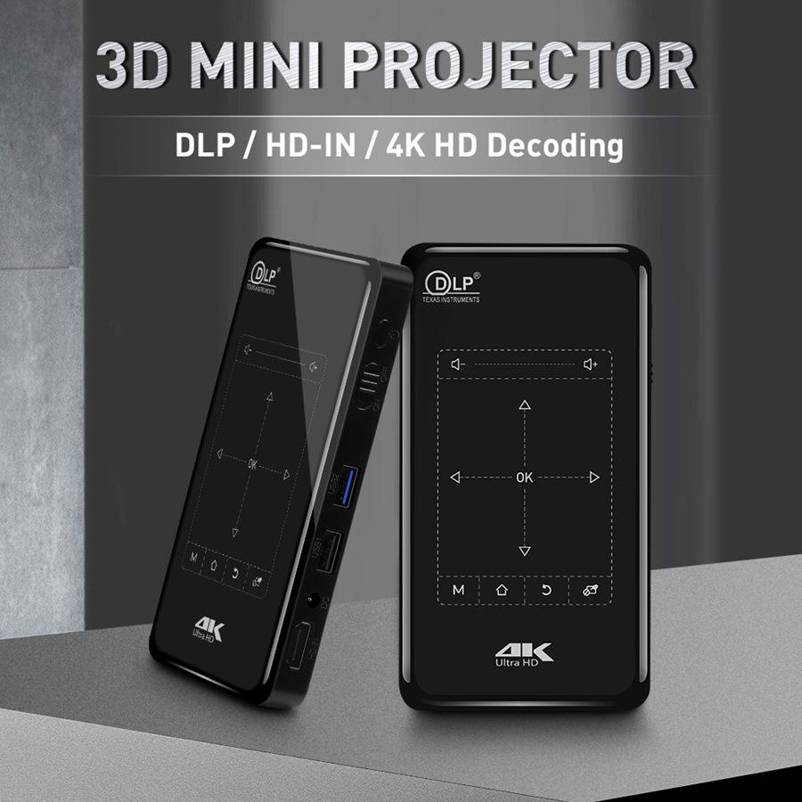 Portable 3D Mini Home 4K DLP Projector P09 with Battery—Second Generation