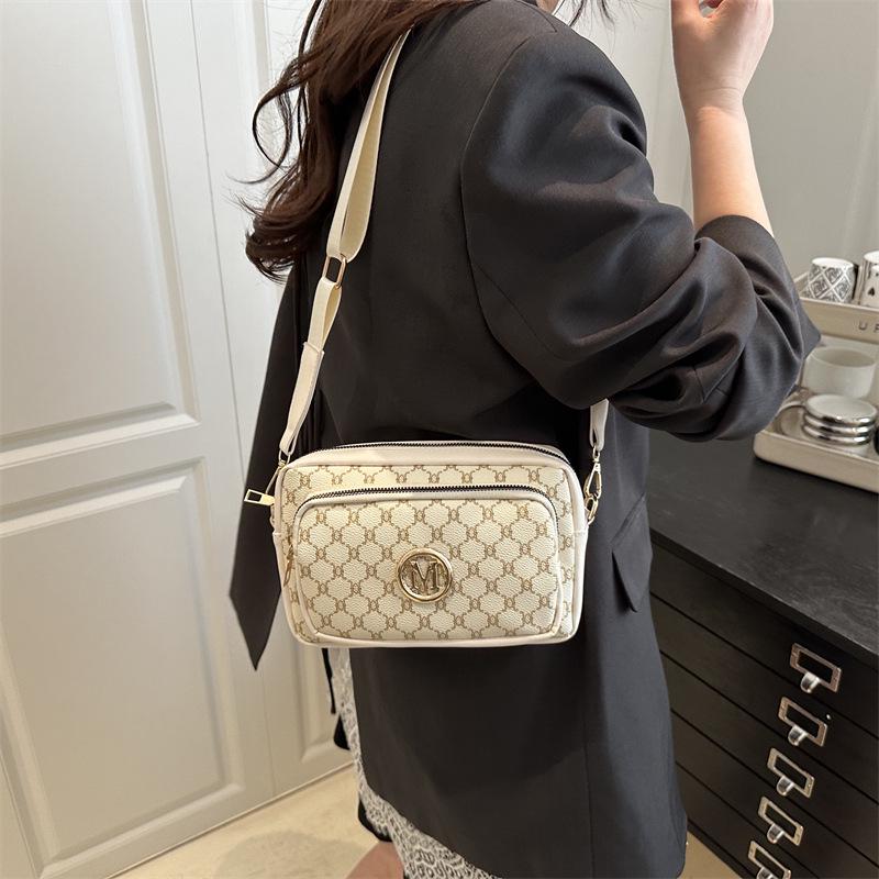 2025 Vintage Women's Multi-Compartment Crossbody Bag with Letter Print