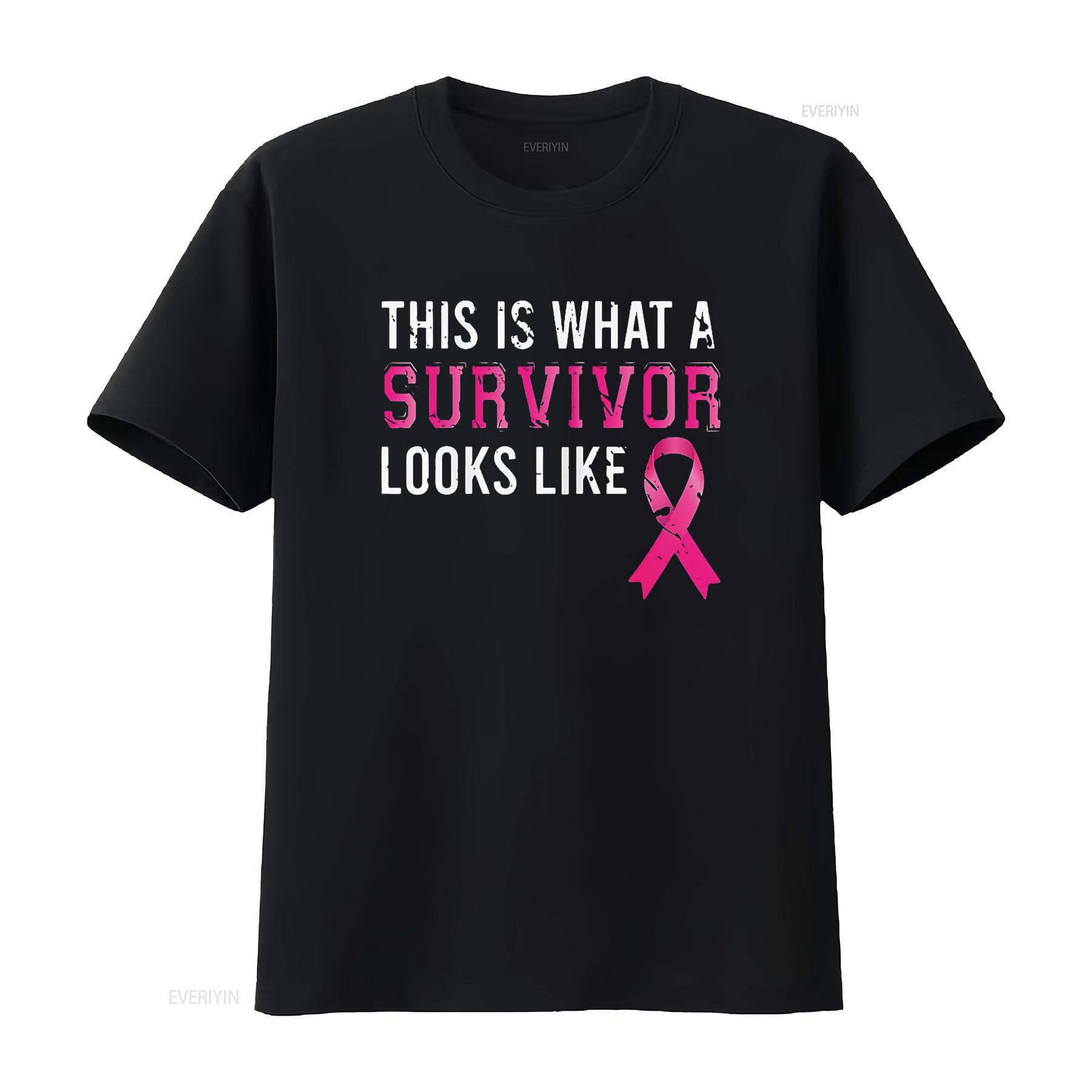 

Cancer Survivor Women Breast Awareness T Shirt Black 2XL vintage Washed Stylish fashion Versatile Comfortable Breathable 4XL