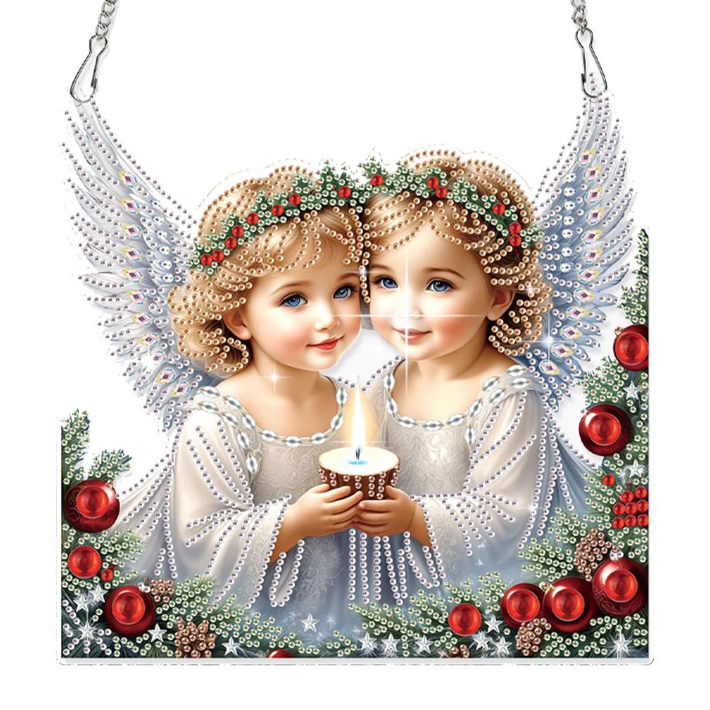 2D Flat DIY Hanging Diamond Art Kits Diamond Painting Set Diamond Art Pendant Single Side Drill Wall Decor for Home & Windows