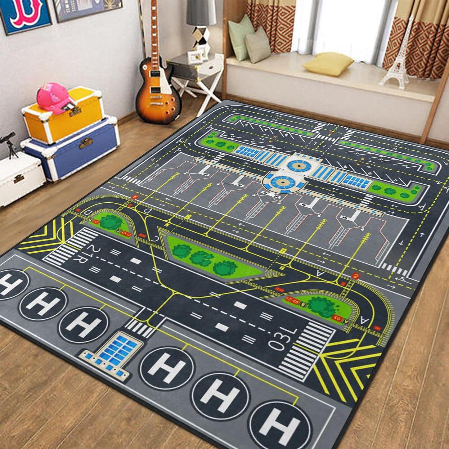 

Children s Cartoon Puzzle Carpet Traffic Highway Map Fun Floor Mat Bedroom Bedside Baby Crawling Mat Home Decoration 80x120cm 31x47inch
