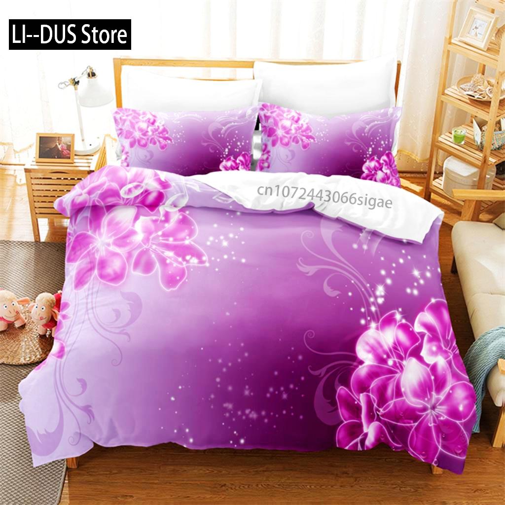

Comforter Pink Roses Bedding Set S 3D Bedding Digital Printing Queen Size Bedding Set Fashion Design Comforter (quilt)-EU Single(135*200cm)3pcs