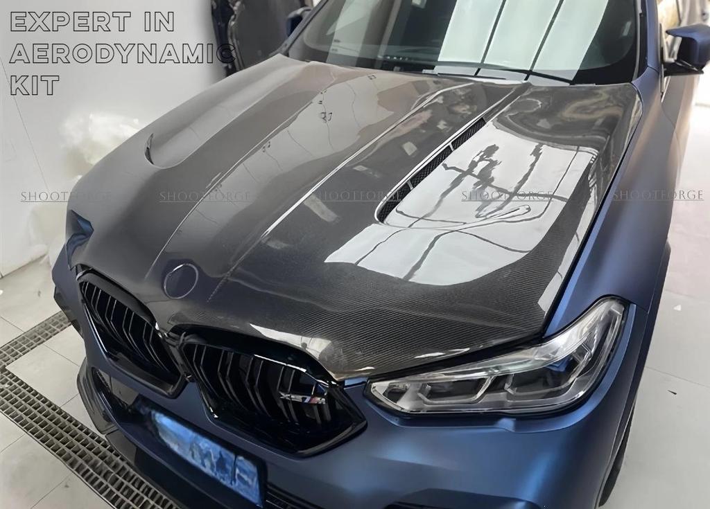 BMW X5/X6 G05/G06 F95/F96 Modified Dry Carbon Fiber Engine Hood Grille