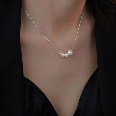 Simple Pearl Necklace Women's Light Luxury Niche Design High Sense Ins Cold Wind Fashion Women's New Collarbone Chain