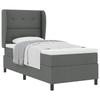 Box Spring Bed with Headboard Dark Grey 100 X 200 Cm Fabric