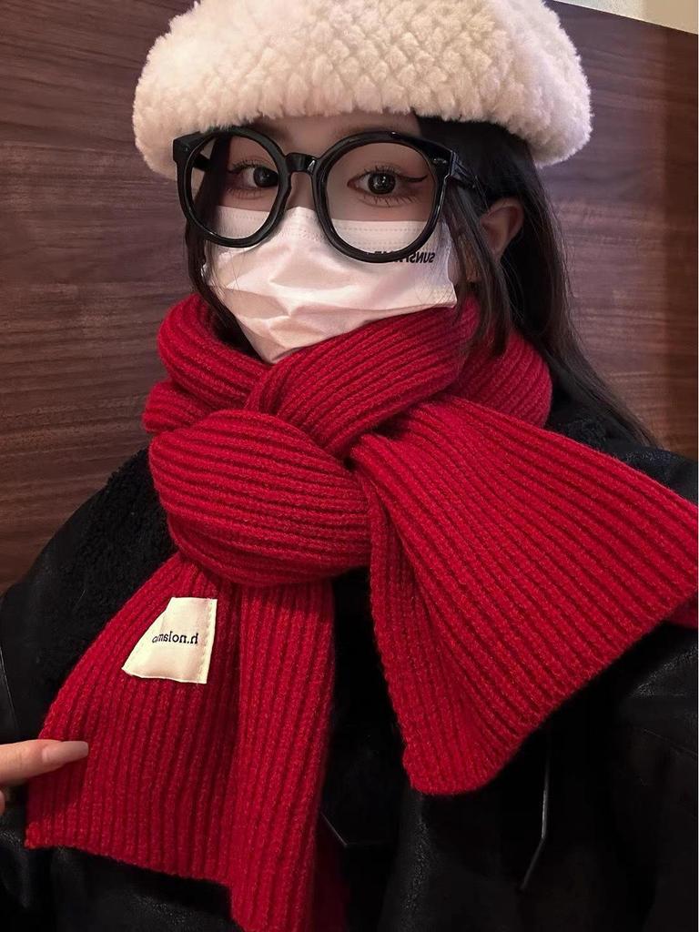 Red Plaid Scarf - Warm & Versatile Winter Gift for Women and Couples