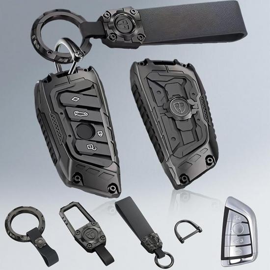 Zinc Alloy Key Fob Cover Case Metal Shell Cover Compatible For BMW 5 6 7 Series 530 F48 X1 X2 X3 X4 X5 X6 Key Protector With 3 Types Keychain