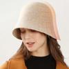 Winter For Women Casual Style Girl Korean Style Caps Pure Color  Hat Female Hats Wool Bucket Hat