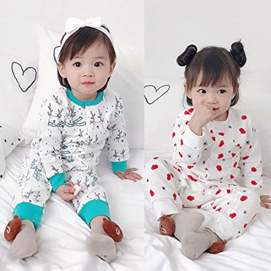 Baby Thick Belly Warmer Top and Bottoms Open Long 100cm Pajamas, Set, Shoulders, Spring/Autumn/Winter, Sleeves, Girls/Boys, All-Over Print, Gift,
