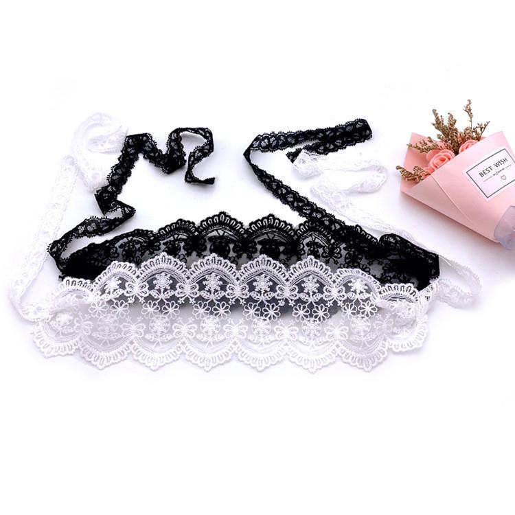 French Style Vintage Perspective Embroidered Ribbon Lace Eye Cover Adults For